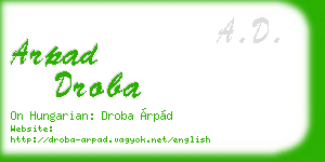 arpad droba business card